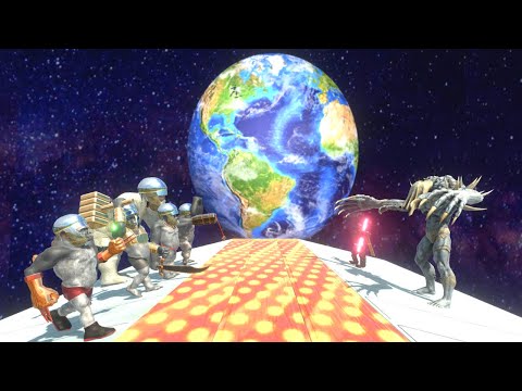 Primates Astronauts + Luke Skywalker VS Scourge + Darth Vader - Animal Revolt Battle Simulator