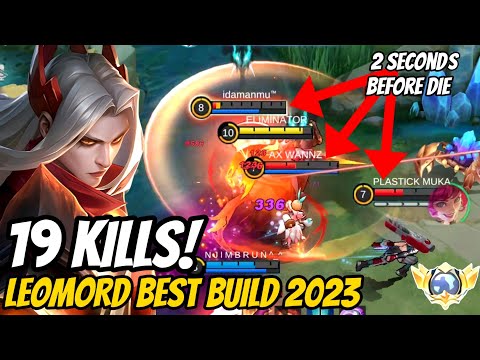 NON STOP GANKING LEOMORD 19 KILLS! USE THIS LEOMORD BEST BUILD 2023 NOW!!