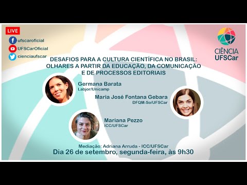 Debate na programação da Semana da Cultura Científica da UFSCar, em comemoração ao primeiro aniversário do Instituto da Cultura Científica da Universidade.