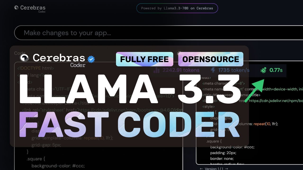 Cerebras Llama-3.3 Coder: Generate Apps In LESS THAN 1 SECOND (Super Fast AI Coder!)
