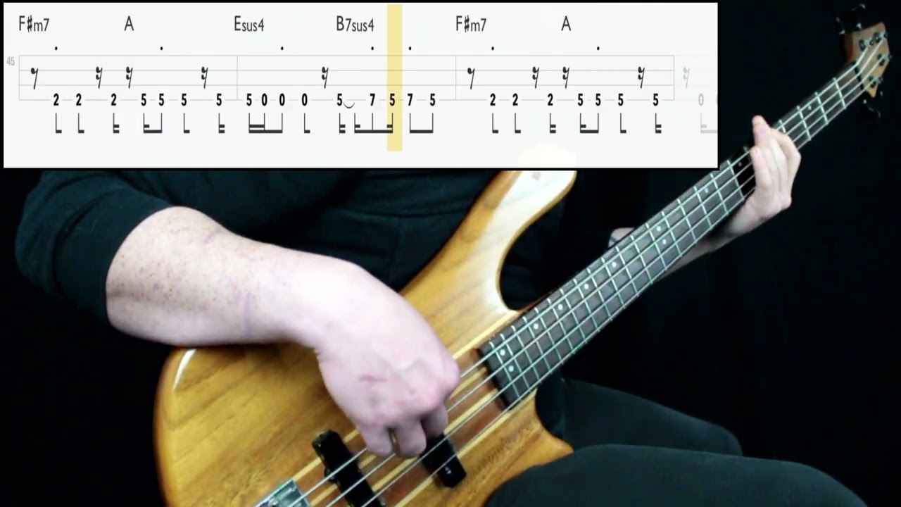 Oasis - Wonderwall (Bass Cover) (Play Along Tabs In Video)