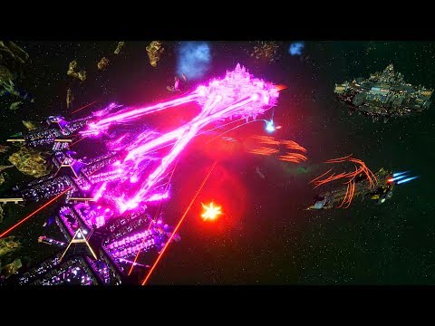 Chaos vs Space Marines! - Massive Battle, Skirmish Gameplay, Battlefleet Gothic Armada 2