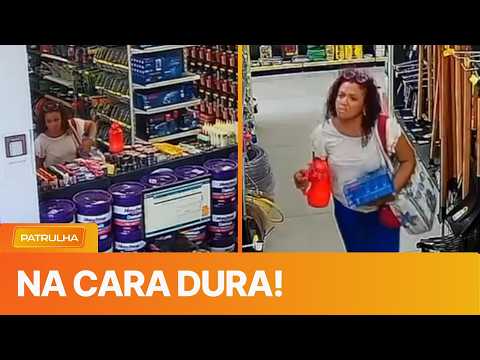 Mulher é flagrada por câmeras de segurança furtando dentro de loja