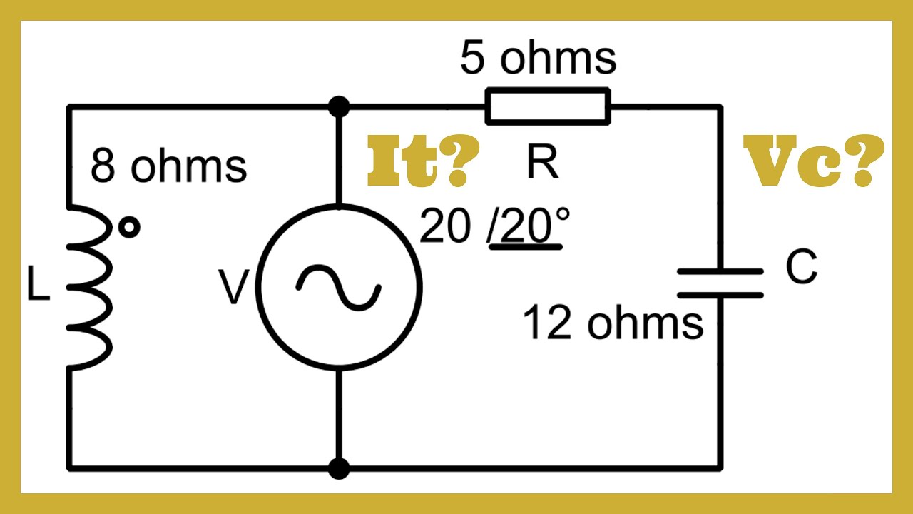Circuitos elétricos em corrente alternada - RLC MISTO - Exercício 3