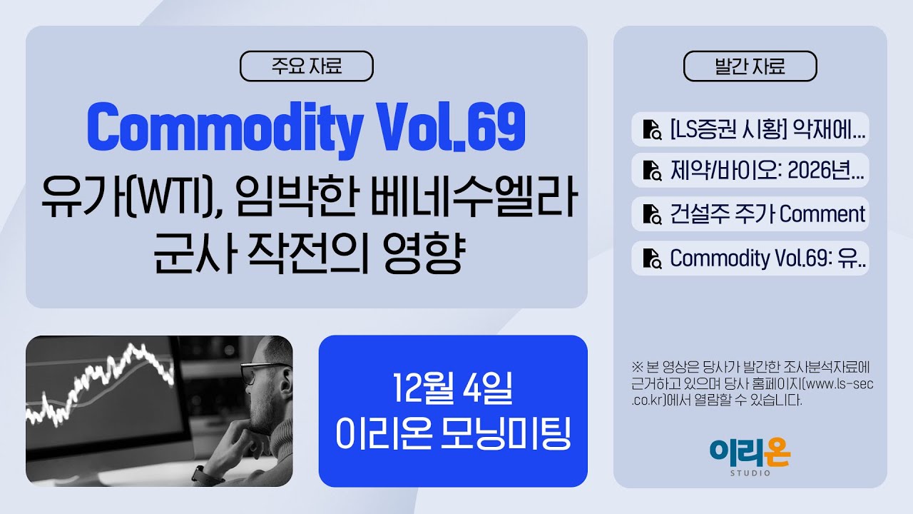 [이리온] 12월 4일 이리온 모닝미팅 | LS증권 시황, 제약/바이오, 건설/건자재, Commodity