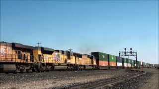 preview picture of video 'Union Pacific Railroad Granger Wyoming August 14 2013'