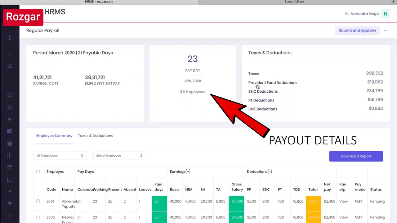 Rozgar HRMS Integrated Payroll Processing