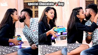 Chocolate Day special / prank on girlfriend ( gone  extremely romantic ) kissing prank
