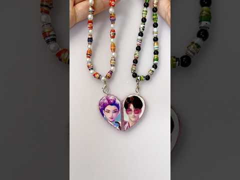 DIY Couple Necklace RUMI💜JINU #Kpop Demon Hunters #Free #Golden #YOUR IDOL #creative #ideas