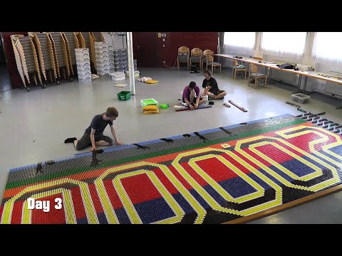 Domino Rally - 60,000 Dominoes Field Timelapse