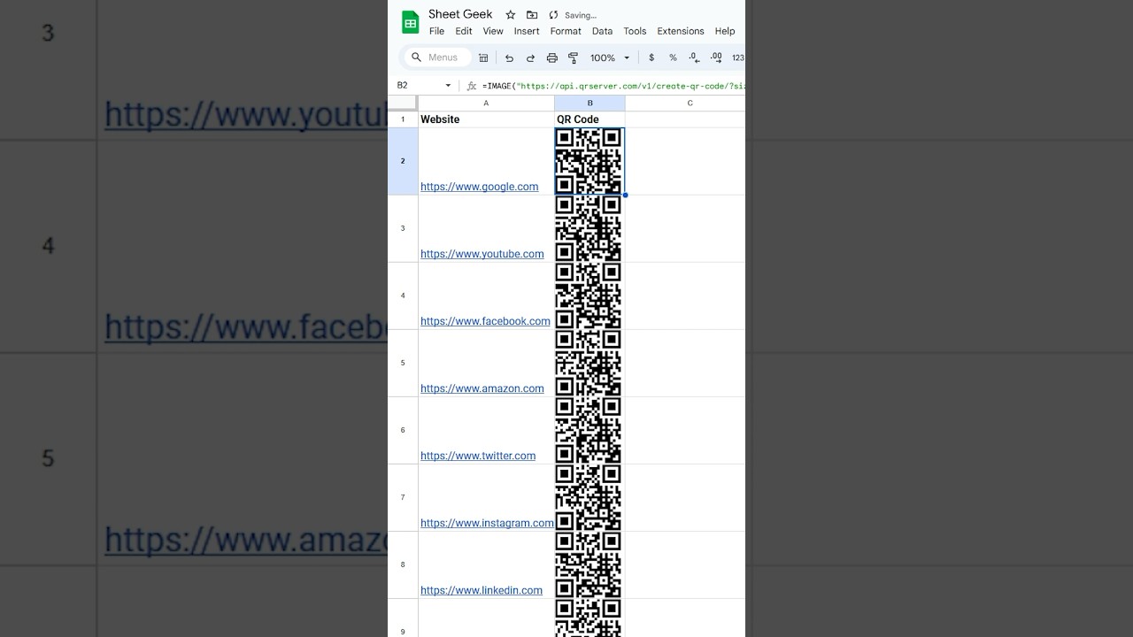 How to make QR codes fast in Google Sheets. #googlesheets #excel #spreadsheets
