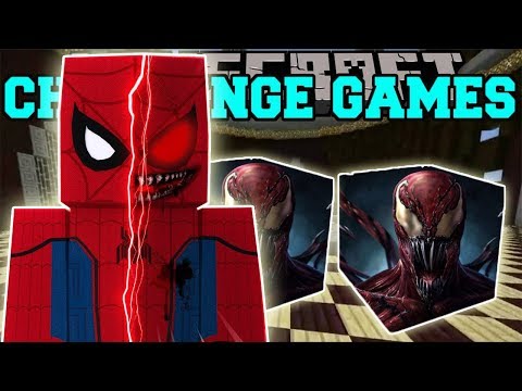 PopularMMOs Pat and Jen Minecraft EVIL SPIDER CHALLENGE GAMES   Lucky Block Mod   Modded Mini Game