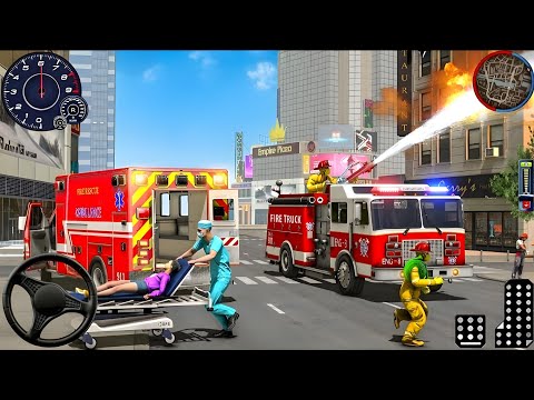 Fire Truck Rescue Simulator - 911  Emergency Fire Fighter Rescue Game 3D - Android Gameplay 