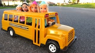 SCHOOL ! Elsa & Anna toddlers – Little Anna afraid of Bully - Math problems - teacher Barbie