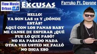 Excusas (Letra) Farruko Ft. Dayane