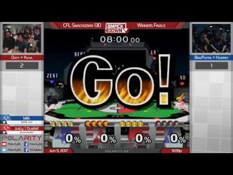 CFL Smackdown 130 Melee - Oaty + Kuya vs Biggpappa + Harriet - Doubles Winners Finals