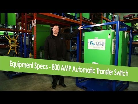 Equipment Specs:  800 AMP Automatic Transfer Switch