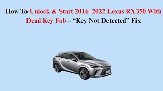 How To Unlock & Start 2021–2024 Buick Envision With Dead Key Fob – “No Key Found” Fix