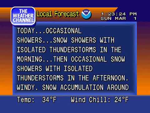 WeatherStar4000 Emulator - March 1, 2009 1:22pm (THUNDERSNOW)