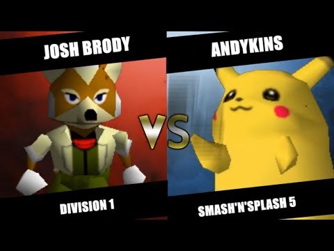 SnS5 SSB64 - Josh Brody (Fox) Vs. Andykins (Pikachu) Super Smash Bros. Division 1 Pools