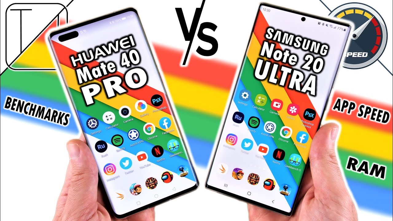 Huawei Mate 40 Pro vs Galaxy Note 20 Ultra Speed Test