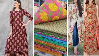 Easy to sew cotton kurti designs from printed fabric