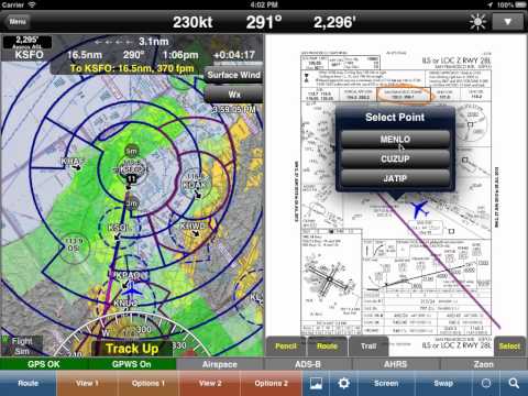 WingX - Route and Trail on Instrument Approach Charts