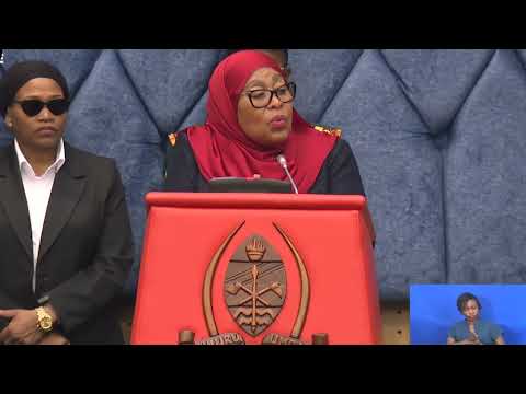 The President of the United Republic of Tanzania, Her Excellency Dr. Samia Suluhu Hassan, speaking regarding the Principle Laws revised by the Office of the Attorney General.