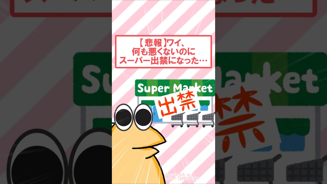 【悲報】ワイ、何も悪くないのにスーパー出禁になった… #2ch #2ch面白いスレ