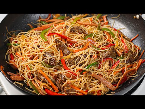 A quick and delicious meal //rice sticks stir-fry