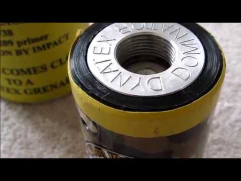 Dynatex Dominator Blank Firing Impact Grenade Review & 9mm vs 0.208 primer comparison