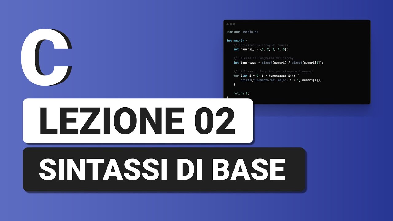Sintassi di base in C - C Tutorial Italiano 02