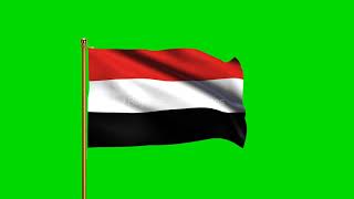 Yemen National Flag | World Countries Flag Series | Green Screen Flag | Royalty Free Footages