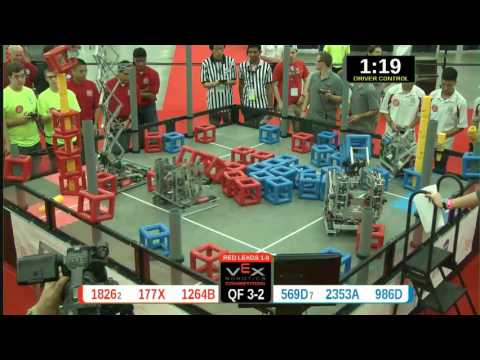 2015 VRC Math QF3-2 - 1826 177X 1264B vs 569D 2353A 986D - 80 to 76 - VEX Worlds 2015 - Math Divisi