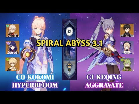 C0 Kokomi Hyperbloom & C1 Keqing Aggravate - 3.1 Spiral Abyss Floor 12 Fullstar | Genshin Impact