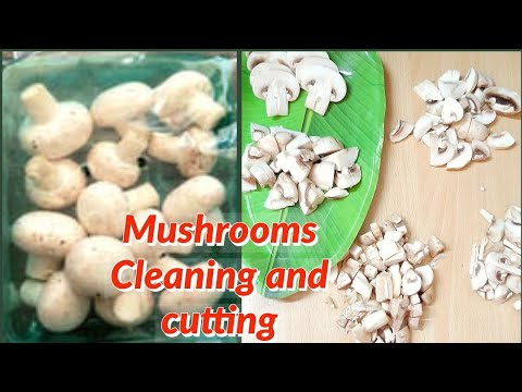 How to clean mushrooms before cooking/Mushrooms cleaning in telugu  Mushrooms cleaning and cutting