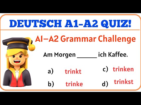 📝Deutsch A1–A2 Mega-Quiz: 🧠Schaffst du alle 200 Fragen? ✅