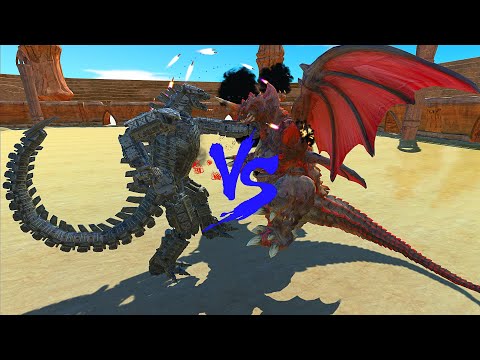 MechaGodzilla 2021 vs Destoroyah At The Arena - Animal Revolt Battle Simulator
