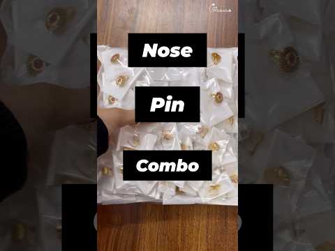 White brass 100 pieces nose pin assorted color and design co...