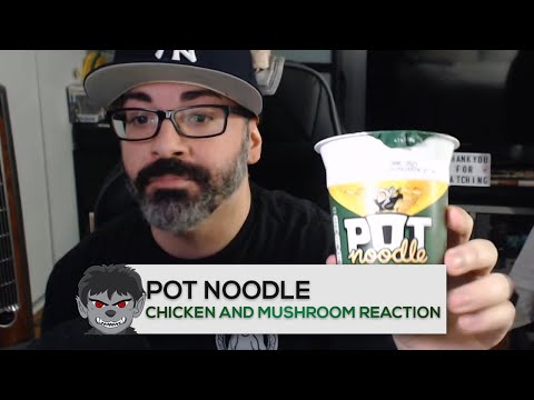 American tries Pot Noodle Chicken and Mushroom