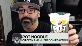 American tries Pot Noodle Chicken and Mushroom