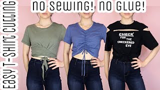 DIY T-Shirt Cutting | Easy Alterations Part 2 | 3 Tutorials | No Sewing or Glue