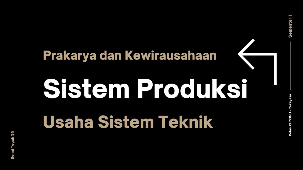 Sistem Produksi Usaha Sistem Teknik