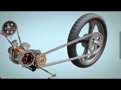 How Does Motorcycle Engine Work - Animation