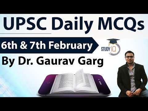 (English) UPSC Daily MCQs on Current Affairs - 6th + 7th February 2018 -  UPSC CSE/ IAS Preparation