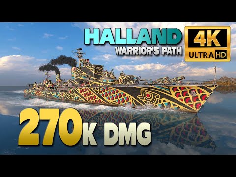 Destroyer Halland on map Warrior's Path, 270k damage - World of Warships