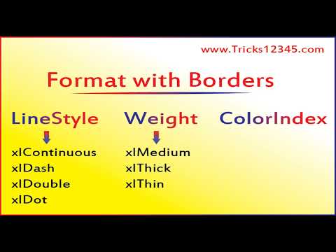 Provide Borders To The  Range Using VBA Macros || VBA Basics || VBA Shorts || LineStyle,Weight,Color