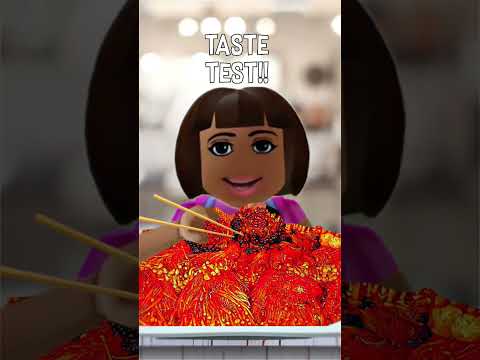 Dora tries spicy enoki mushroom 🍄 #shorts