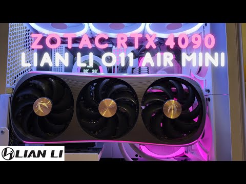 Zotac RTX 4090 install on the Lian Li O11 air mini!