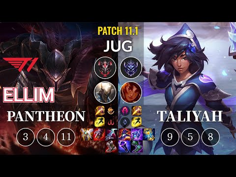T1 Ellim Pantheon vs Taliyah Jungle - KR Patch 11.1